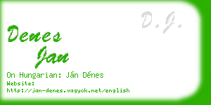 denes jan business card