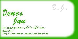 denes jan business card